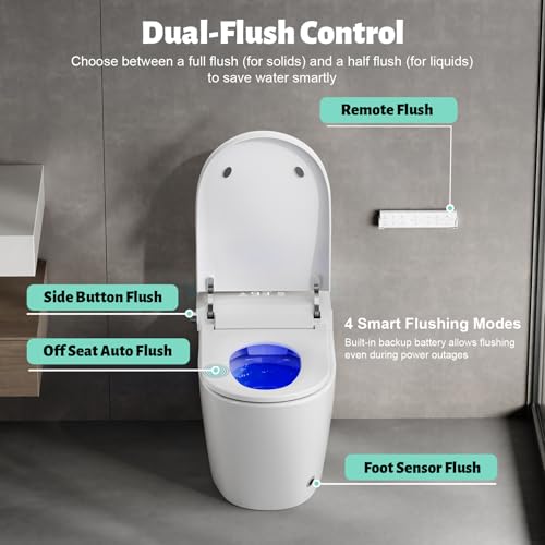 Smart Toilet with Bidet Built view 5