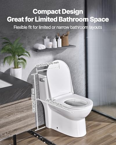 VEVOR One-Piece Toilet Elongated Toilet view 3