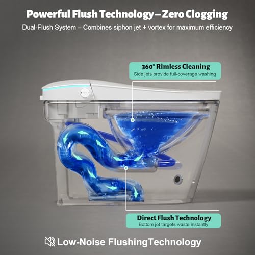 Smart Toilet with Bidet Built view 4